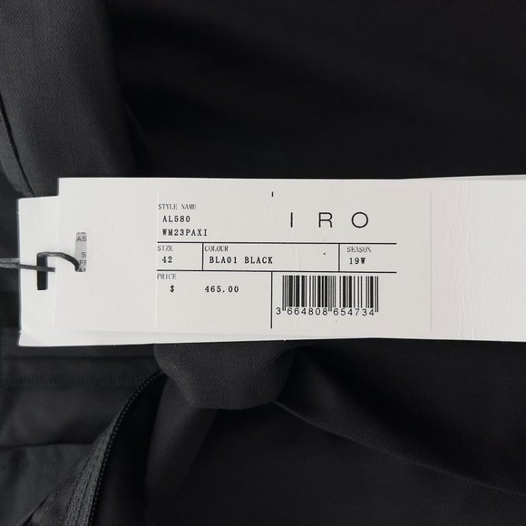 IRO Black 100% Wool Paxi Paperbag Tie Waist Trousers Pants Sz EUR 42 (34W) 0113 - Picture 8 of 14